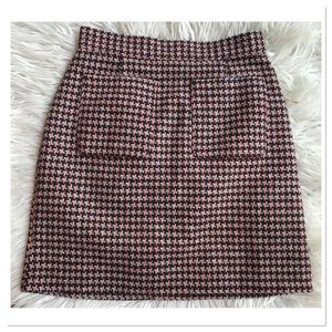 Modcloth Houndstooth Pencil Skirt Red Blue Size 2